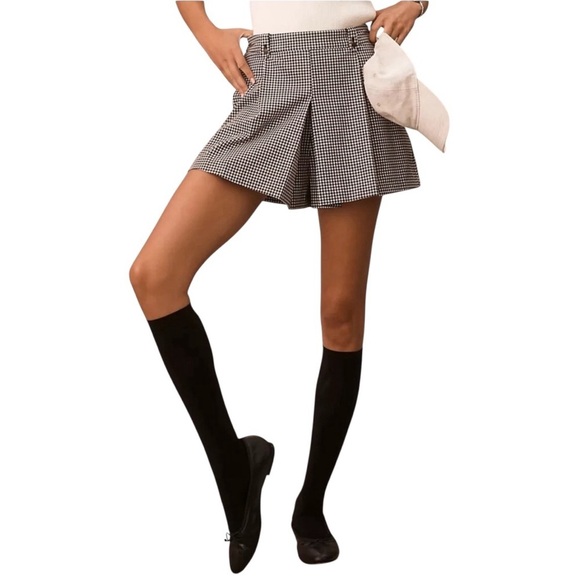 Maeve x Anthropologie - Menswear Inspired Pleated Skort Sz 6 - Picture 3 of 11